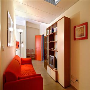 Red Apartment Living Room