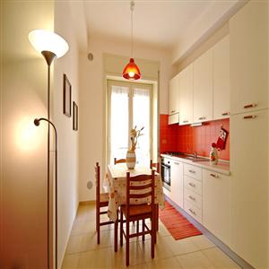 Red Apartment Dining Room