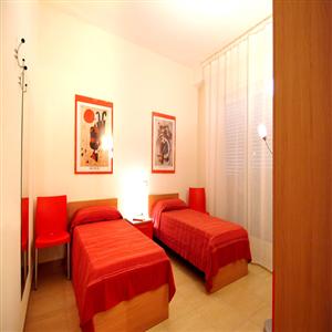 Red Apartment Bedroom
