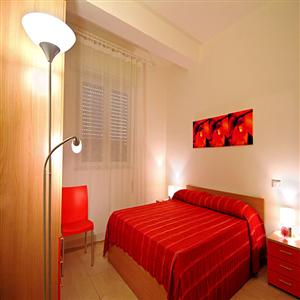 Red Apartment Bedroom