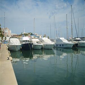 Denia Harbour with yachts