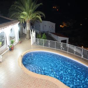 Night pool view from upstairs