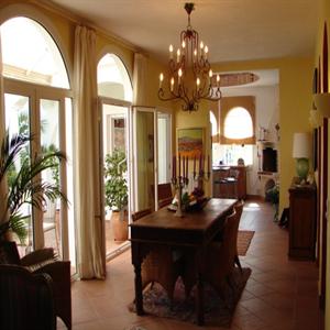 View from dining room to kitchen