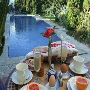 View of pool from bedroom
