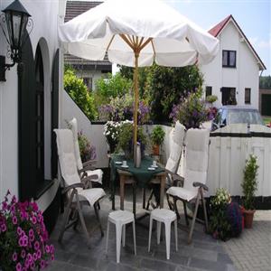 One of the sitting areas in the  garden