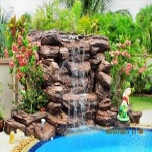 12Ft. waterfall into swimming pool