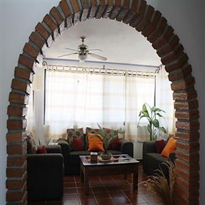 Living room with comfortable furnishings.
