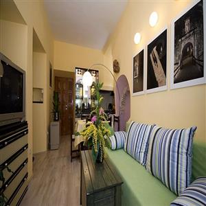 Three-Bedroom Apartment with Terrace: Living Area