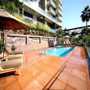 Olympic Size Saline Swimming Pool with Deck Chairs