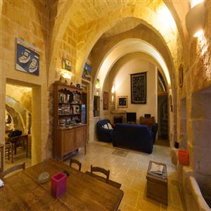 The dining and living room