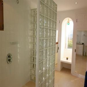 glass walled shower