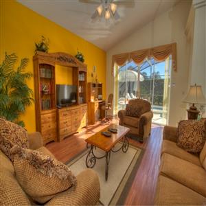 Living room over looking pool area
