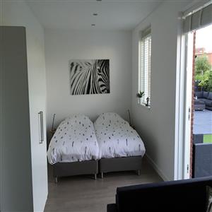 Sleep area with one double bed or two single bed