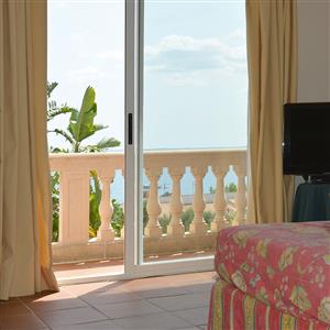 Bedroom with ensuite bathroom and nice views.