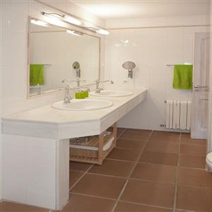 Nice bathroom with shower cabin and jacuzzy.