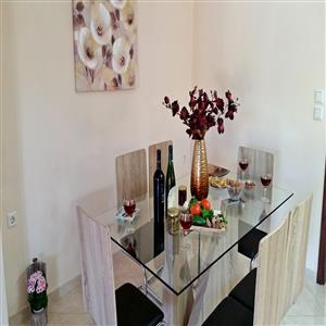 Dining room,having wine.