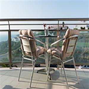 Sunbathing in the balcony
